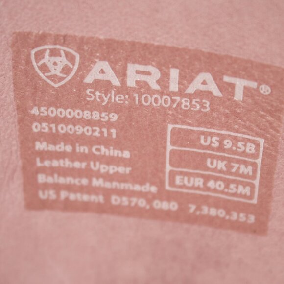 Ariat Ladies 9.5 B Brown Distressed Suede Pink Side-zip Cowboy Boots - 10007853 - Picture 8 of 12